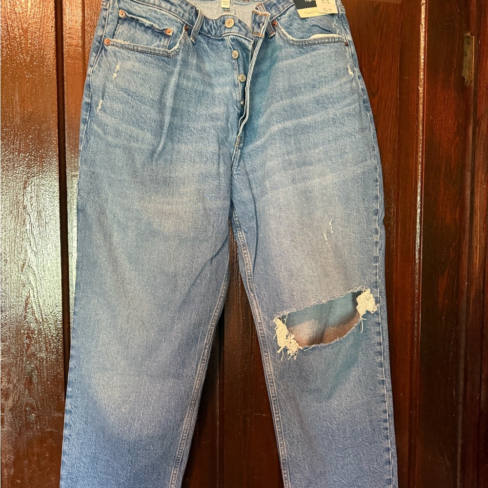 Abercrombie & Fitch Blue Boyfriend Jeans Distressed